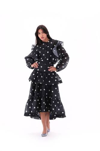 BLACK DOT SHIRT/SKIRT TST