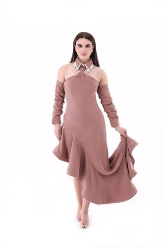 WHITE NECK DRESS TST