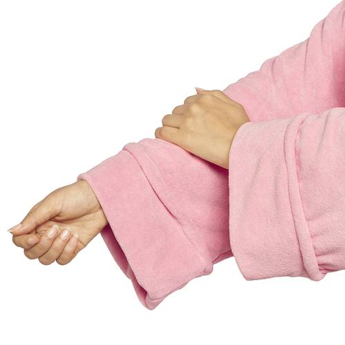 طقم مناشف وروب إستحمام ( 4 قطع وردي فاتح )