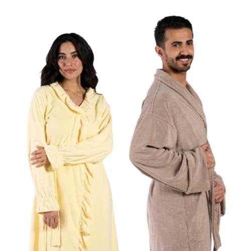 مجموعة الكبلز ( روب إوار بني + روب رافلز اصفر فاتح)