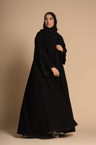 عباية كلوش وتطريز عنابي