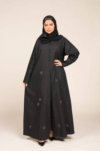 عباية لينن بتطريز ناعم