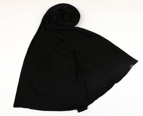 طرحة قطن سترتش سادة - أسود