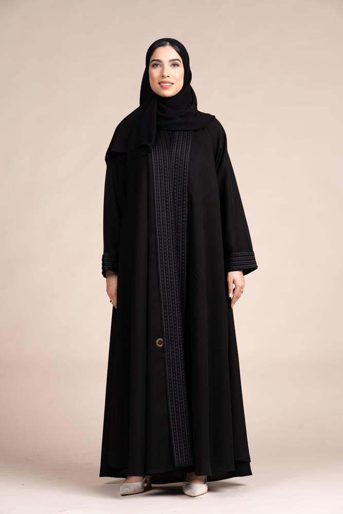 عباية كلوش كتان بقيطان