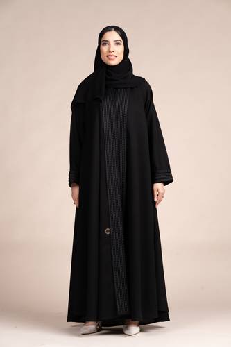 عباية كلوش كتان بقيطان