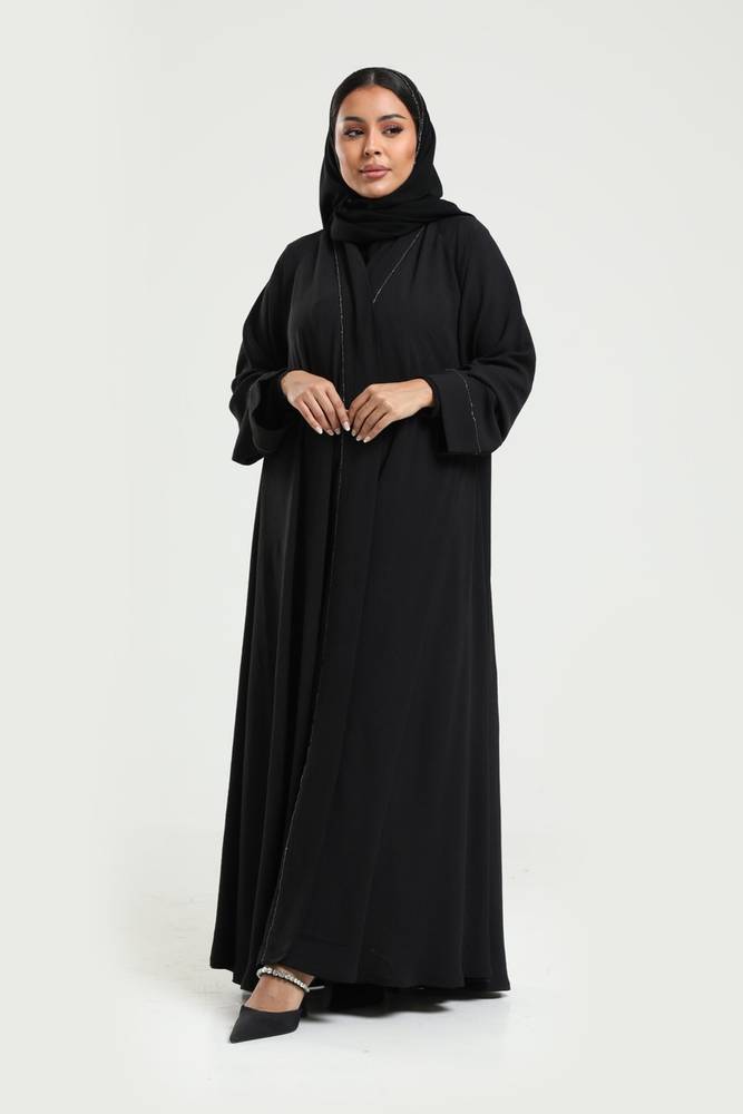 عباية كريب مسائية بخرز لامع