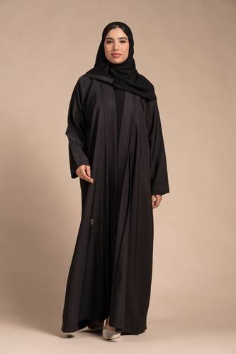 عباية كلاسيك اسود كسرات