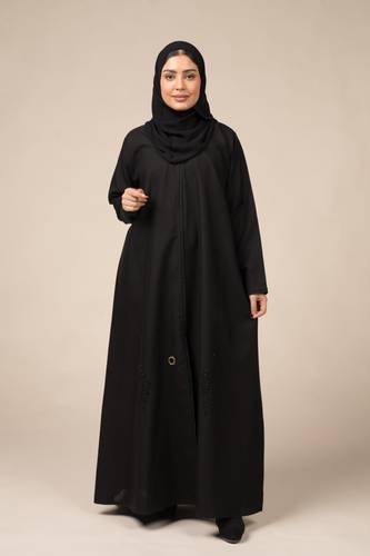 عباية كتان بدقات كريستال