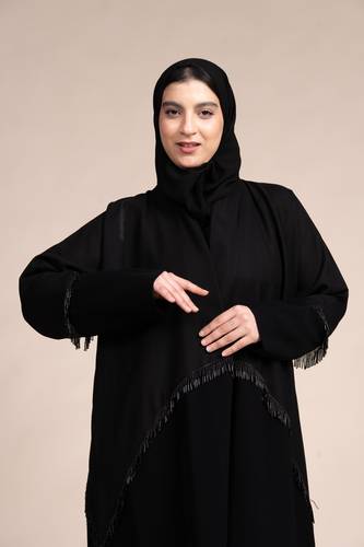 عباية شك خرز على الأكمام و العباية