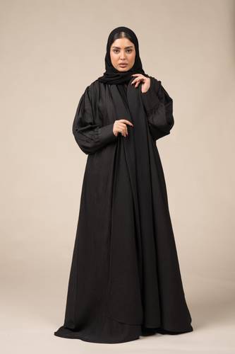 عباية سادة كسرات على الكم و الاكمام