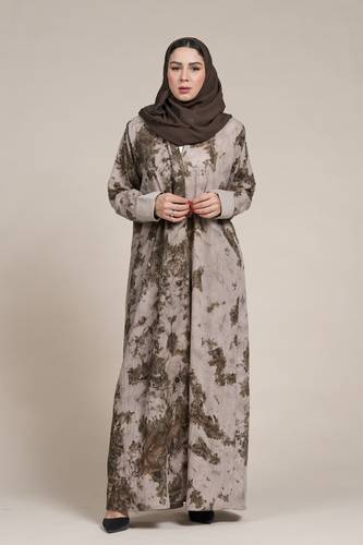 عباية كلاسيك لينن بني