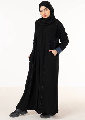 عباية بأكمام رصاصية ناعمة