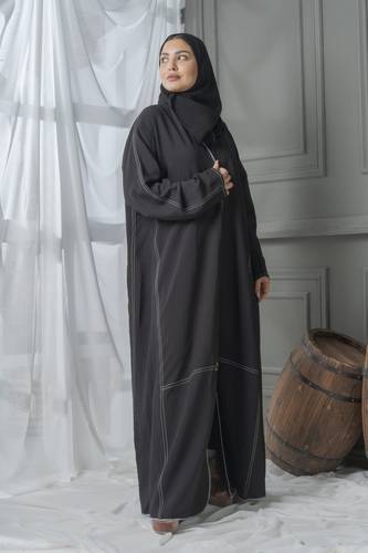 عباية لينن كلاسيك بخياطة مقلوب