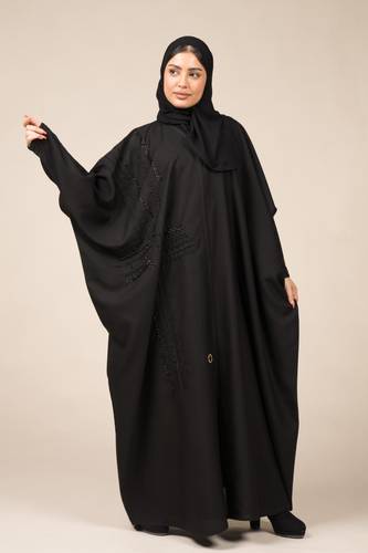 عباية مناسبات شك و تطريز اسود