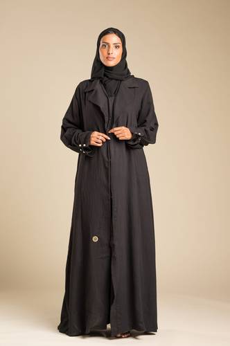 عبايه كريب بياقة رسمية