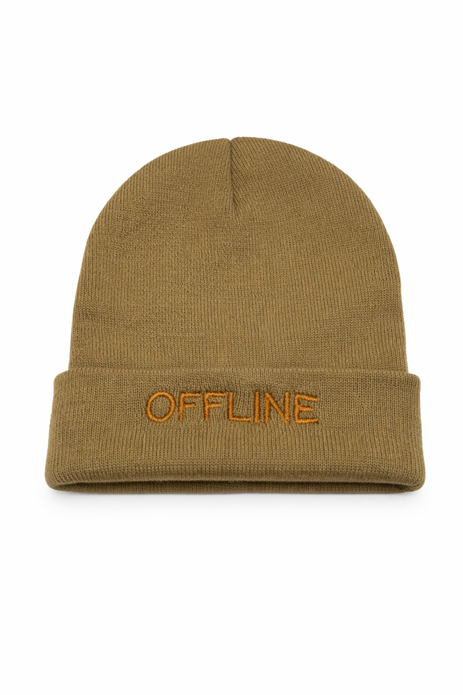 قبعة شتوية بيج بتطريز OFFLINE