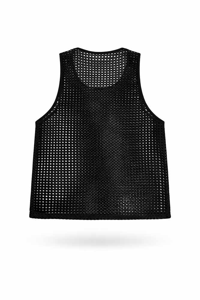 Unisex Black mesh tank top