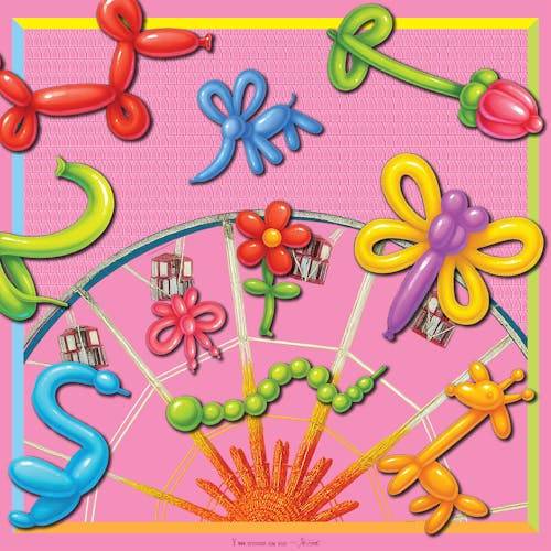Pink Scarf with Joyful Design