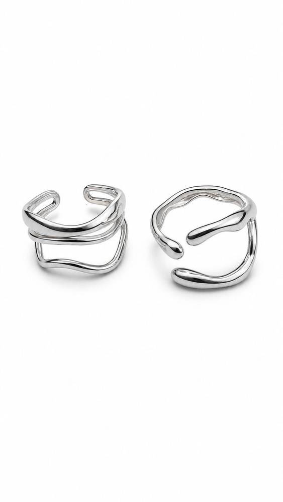 SILVER FLOW Ring Set