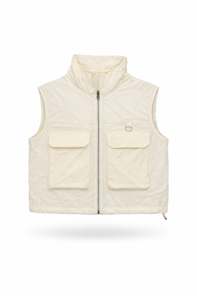 Unisex Sleeveless Vest in a Light Cream Color