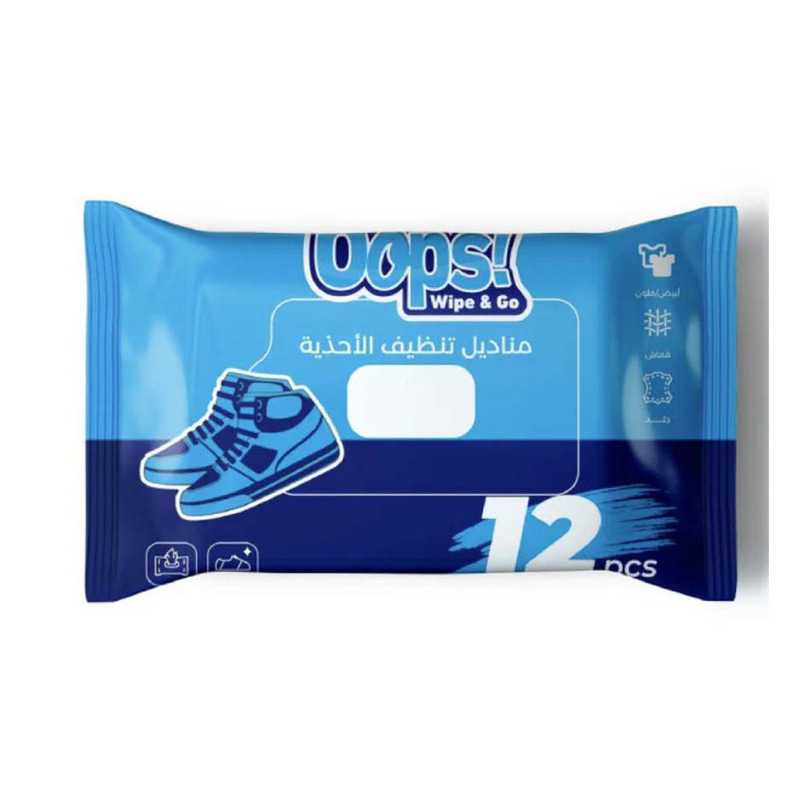 مناديل مبللة اوبس لتنظيف الأحذية 12 منديل