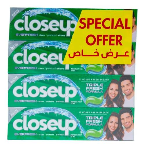 معجون اسنان-كلوس اب-انتعاش النعناع الثلاثي-4 حبة