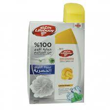 غسول جسم-لايف بوي-مع ليفة-انتعاش الليمون-300 مل 