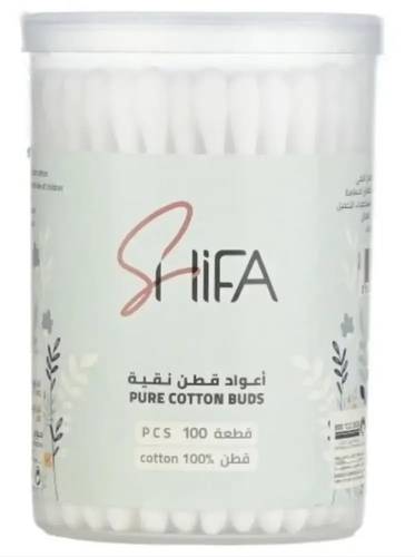 أعواد قطن -شفا-اذان بلاستك نقية 100 قطعة