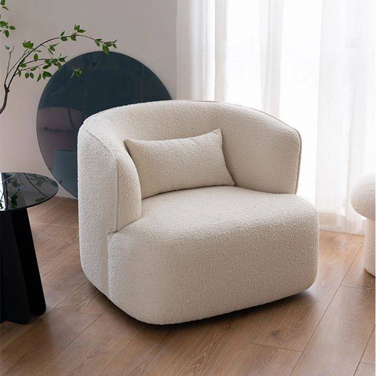 كرسي بوكليه بذراعين 90×90×88 سم - أبيض