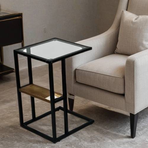 طاولة خدمة سطح زجاج