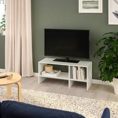 طاولة تلفزيون أبيض ‎90x35x40 سم‏
