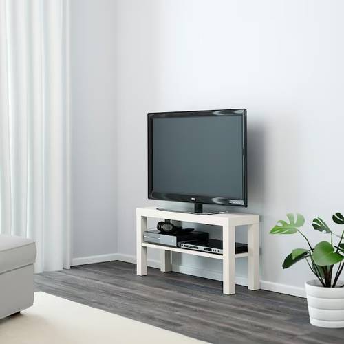 طاولة تلفزيون أبيض‎90x26x45 سم‏