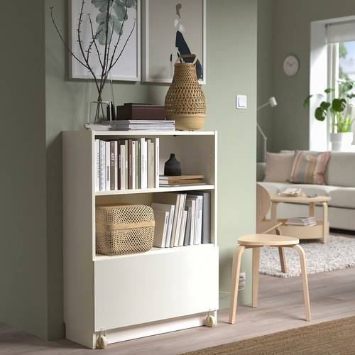 مكتبة مع درج أبيض ‎80x30x106 سم‏