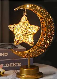 رمضان مصباح أبيض دافئ مع شكل فريد من القمر رمضان 