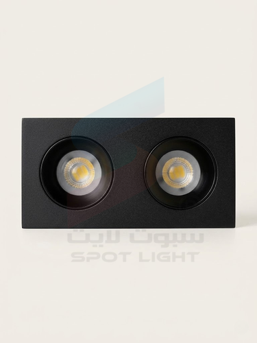 سبوت لايت مربع أسود مزدوج مانع للتوهج 30 مم ألمنيوم Sense Light SY8816-2