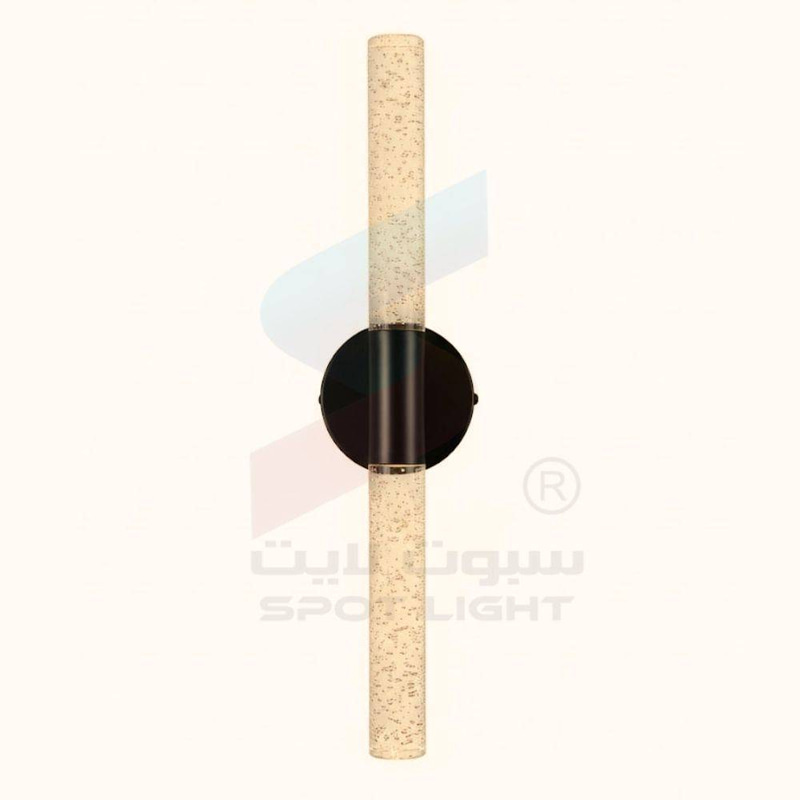 ابليك جداري مودرن مزدوج بزجاج فقاعي وهيكل أسود