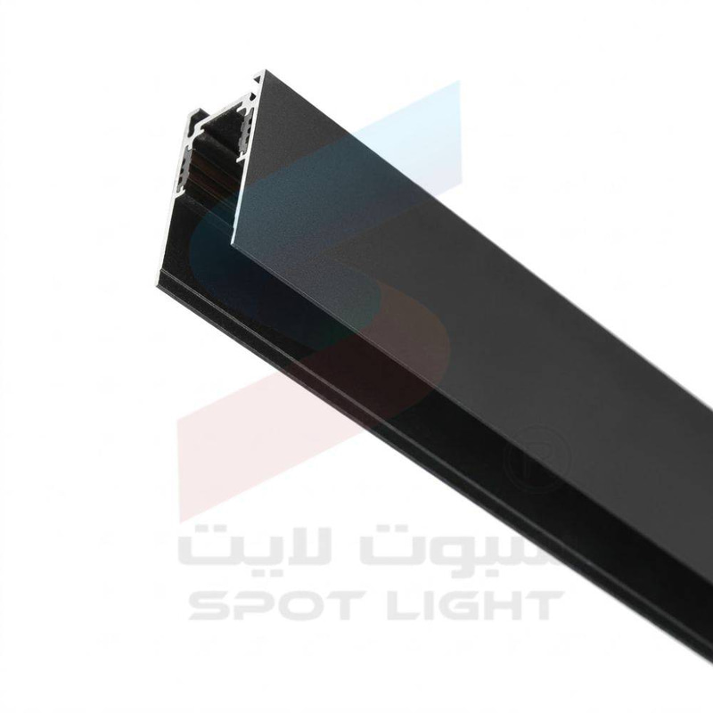 مسار إضاءة مغناطيسي أسود 3 متر بدون حواف