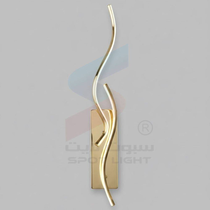 ابليك جداري مودرن بتصميم متموج باللون الذهبي الفاخر