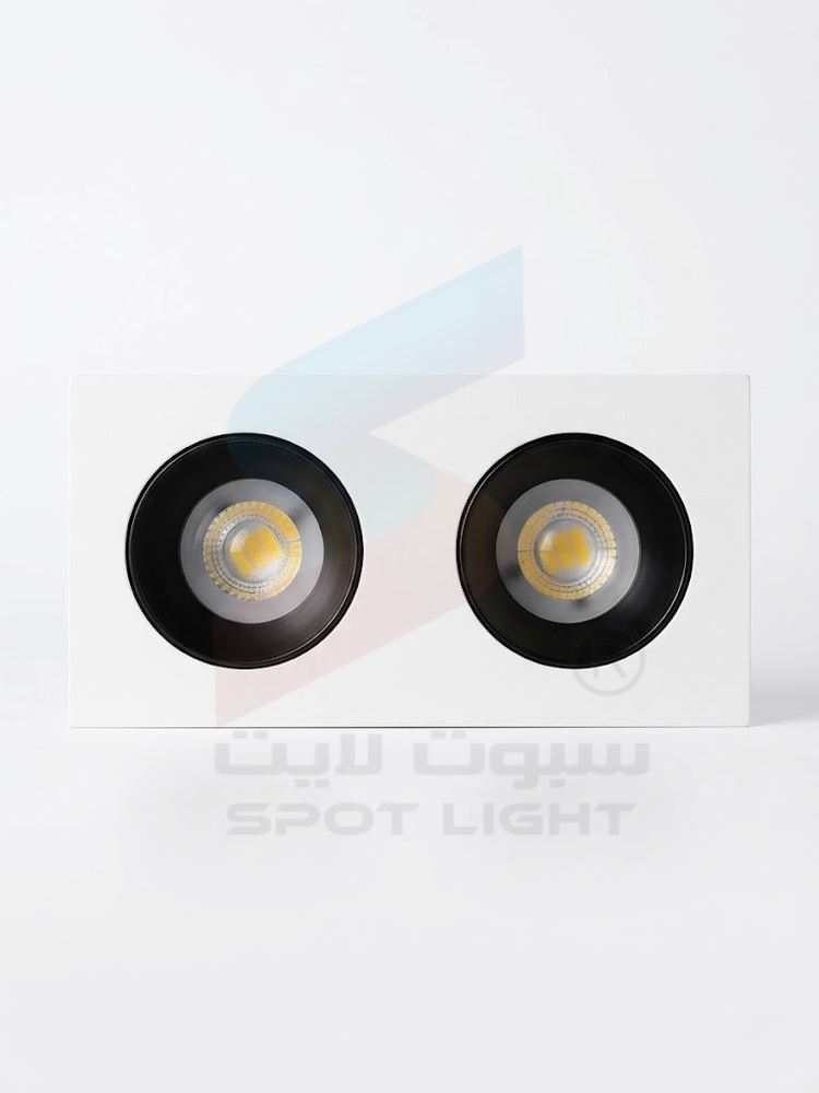 سبوت لايت مربع مزدوج Sense Light SY8816-2 بقوة 30 ملم من الألومنيوم باللونين الأسود والأبيض