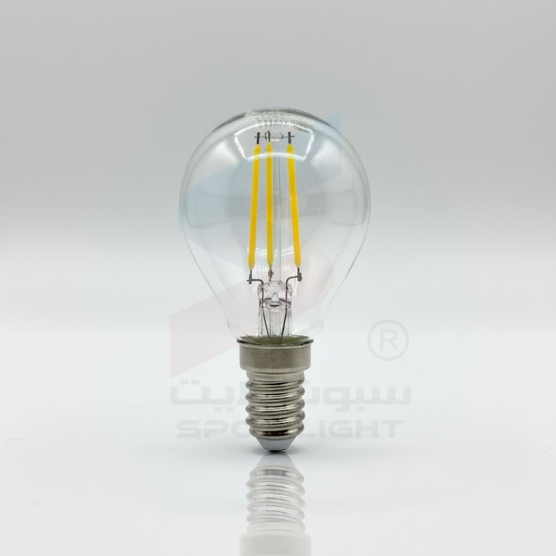 لمبة LED كريستال كرة 4 واط E14 إضاءة صفراء دافئة 2700 كلفن، موفرة للطاقة بتصميم كلاسيكي، G45
