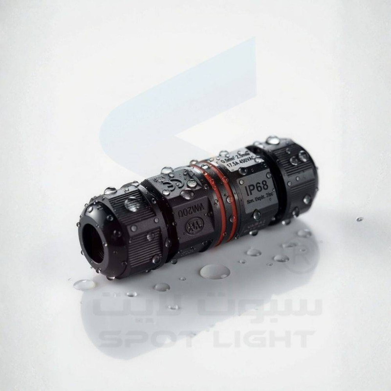 كونكتر ووتر بروف 2 خط 24 امبير اسود M22-2P-24A IP68