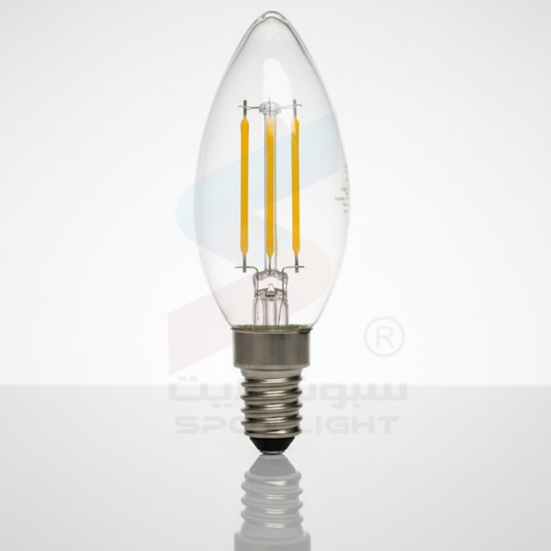 لمبة شمعة LED 4 واط E14 اصفر إضاءة دافئة 400 لومن 2700 كلفن C35-4W