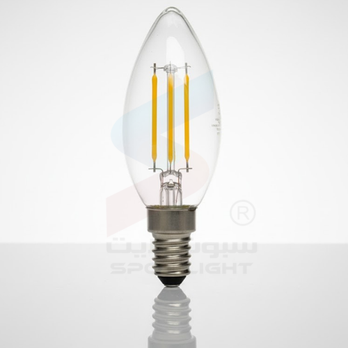 لمبة شمعة LED 4 واط E14 اصفر إضاءة دافئة 400 لومن 2700 كلفن C35-4W