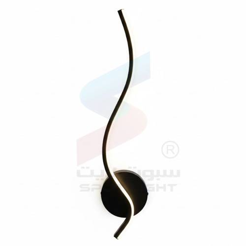 ابليك جداري مودرن بتصميم متموج نحيف باللون الأسود