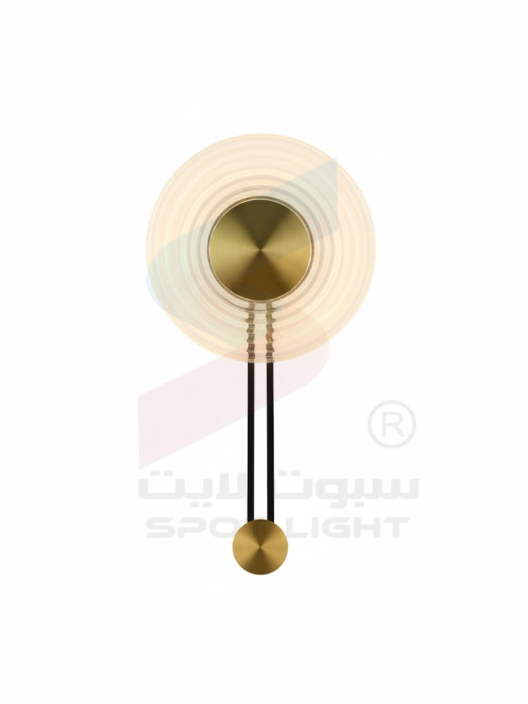 ابليك جداري مودرن نحاسي دائري بتصميم زخرفي واضاءة ناعمة