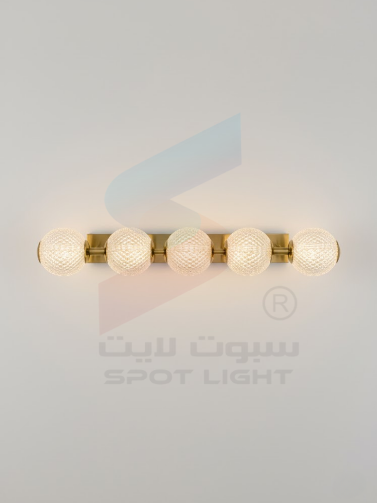 ابليك داخلي ذهبي بخمس كرات زجاجية مودرن