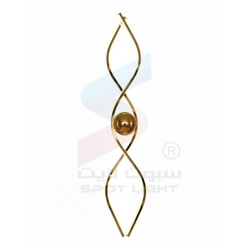 ابليك جداري مودرن بتصميم حلزوني متداخل بلون ذهبي فاخر