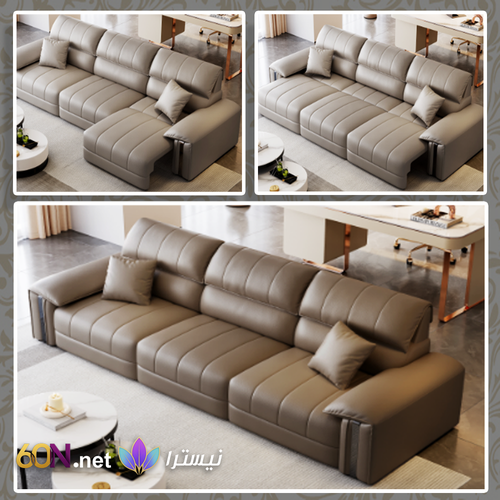 كنب كهربائي فاخر بجلسة استرخاء واسعة وتصميم عصري