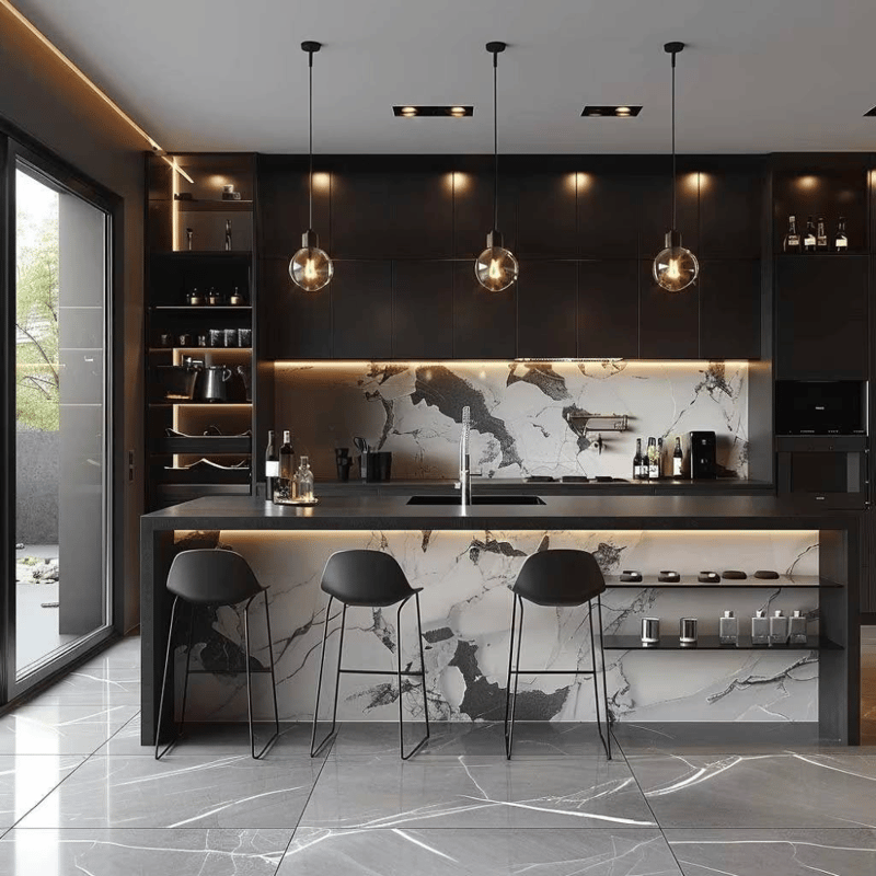 Modern Custom Modular Solid Wood Kitchen Cabinets Set with Sink and Faucet Apartment Ready Factory Price