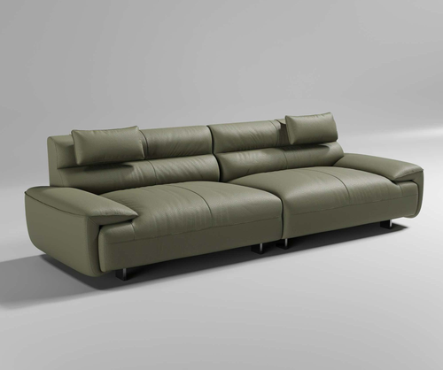Luxury leather sofa with a deep reclining seat
